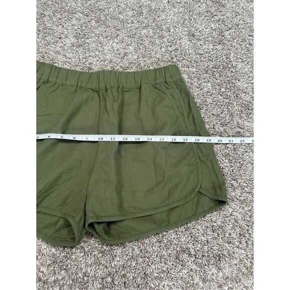 Madewell Burch Leaf Pull On Short Women XS Green Elastic Waist High Rise Pockets - Picture 7 of 9